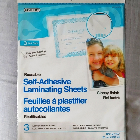 💲2/$10 - Self-Adhesive Laminating Sheets - Picture 1 of 2